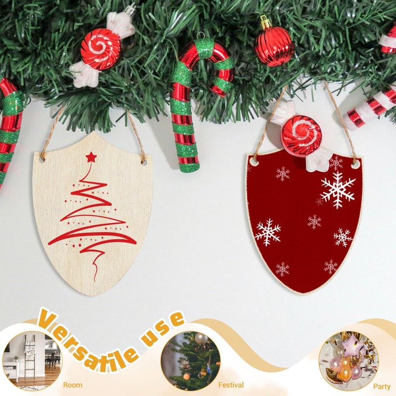 NUOBESTY 20pcs Unfinished Wooden Shield Cutouts for DIY Wood Projects