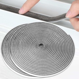 2Pack MILEQEE Door Brush Seal, 66Feet Total, Felt Pile Weather Stripping for Doors, Weather Strip for Windows Cabinet, Self Adhesive Draft Blocker, Dust Stopper Sliding Door Seal Winter, Grey 20m