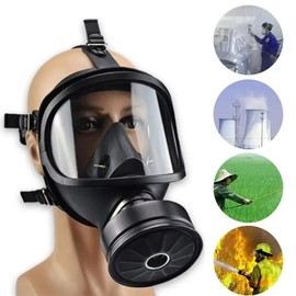 MF14 Type Gas Mask Full Face Respirator with Large Lens for Wide Field of View Lightweight Silicone Faceseal for Comfort and Durability CBRN Ready Tactical Style:_Mf14 With Filter