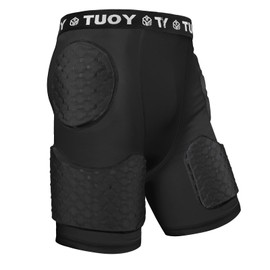 HAIYUE Men’s Padded Football Girdle Compression Shorts Protector, 5-Pads Thigh Hip Protective Pants for Football Baseball Lacrosse