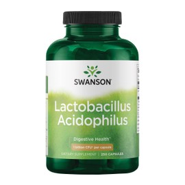 Swanson Lactobacillus Acidophilus - Probiotic Supplement Supporting Digestive Health with 1 Billion CFU Per Capsule - Promotes Bowel and GI Tract Health - (250 Capsules)