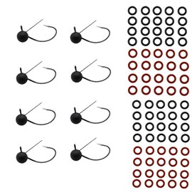 Wacky Rig Hooks Weedless Jig Head Neko Rig Finesse Jig Heads Hooks O-Rings for Wacky Worms Senkos Lure Bass Fishing Hooks (Black-3.5g-O-Rings)