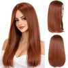 20 Inch Long Straight Ginger Brown Wig for Women Natural