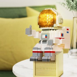 Finger Rock Astronaut Mini Building Blocks Micro Building Kits for Kids and Adults 12-15 Space Toys with Led Lighting Kit Gifts - Compatible with Nano(1008 Pieces)