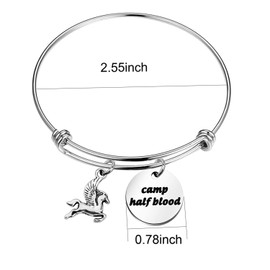 Camp Half Blood Bracelet Flying Horse Charm Bracelet Percy Jackson Jewelry Gift for Family Mythology Movie Gift (Bracelet)