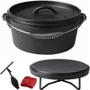 Pre-Seasoned Cast Iron Camp Dutch Oven, 4.1 qt, including Lid