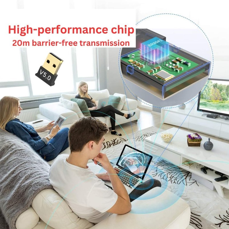 Nano USB Bluetooth 5.0 Dongle Adapter for Long Range Bluetooth