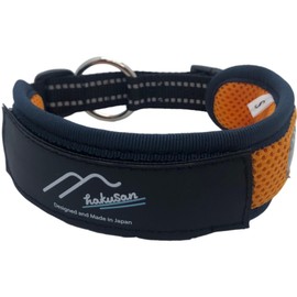 [hakusan] Hakusan Dog Neck Friendly Collar, Mesh Soft Collar (Orange/Velcro Label Included, S)