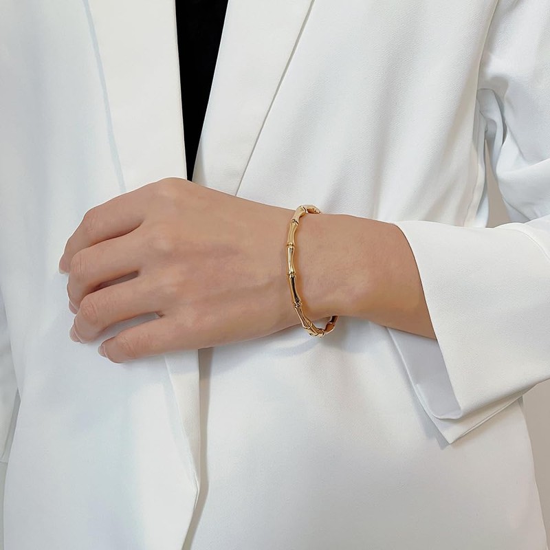 Gold Bracelet for Women designer inspired Cute Bangle Jewelry 18K