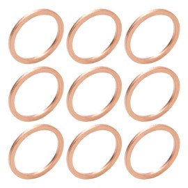 MroMax 20 Pcs Copper Flat Washers M18 Metric Round Gasket 0.71" ID x 7/8" OD x 0.08" Thickness Hardware Tool Fastener for Electrical Connectors