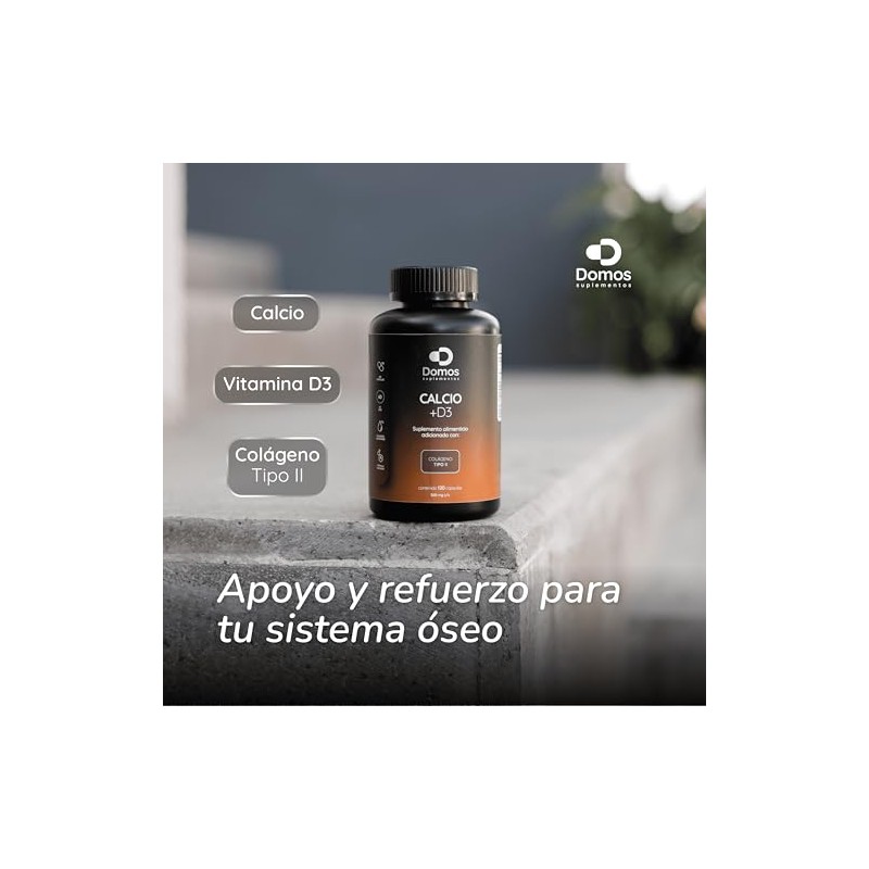 Suplementos Domos- Calcio + Vitamina D3 + Colágeno Tipo ll