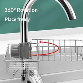 PureLiving Kitchen Sink Sponge Holder Stainless – Rustproof Double-Layer Stainless Steel Caddy