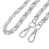 Shoulder Strap Shoulder Bag Silver Plated Chain PU Leather Braid