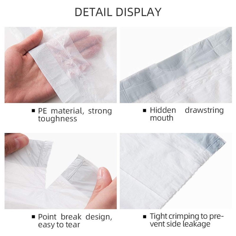 3 Rolls 20L Bin Liner Bin Liners with Drawstring Strong