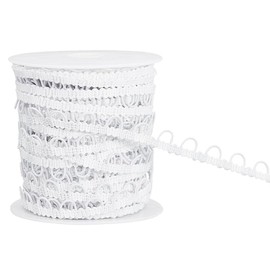 BENECREAT 22.5M Nylon Braided Trim with Elastic Button Loops, White Corset Button Braid Cord Button Elastic Loop for Wedding Bridal Dress Decor Costume Crafts Sewing, 12mm