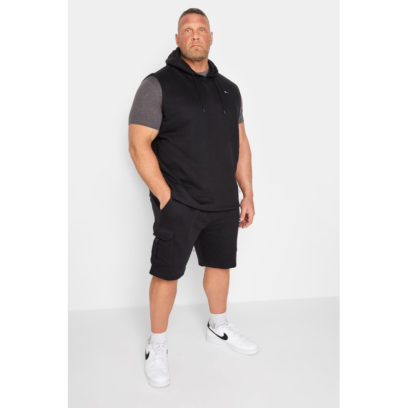 BadRhino Mens Big & Tall Jogger Shorts Black, Black