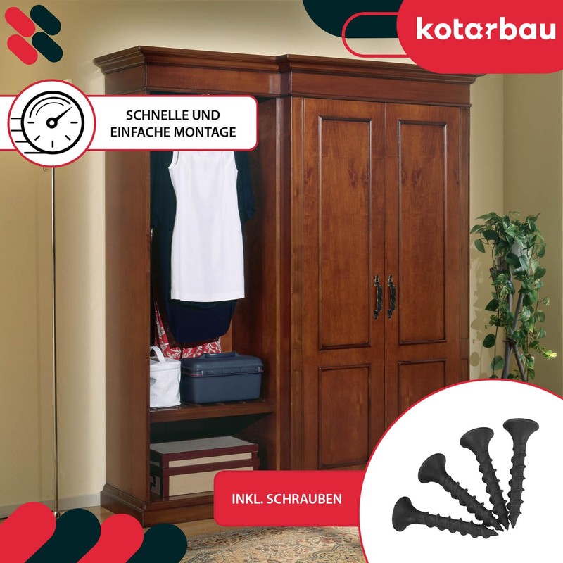 KOTARBAU® Set of 2 Forged Door Handles Black + Antique