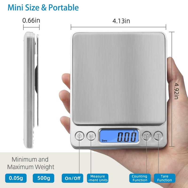 Digital Gram Scale Toprime 500g 0.01g Food Scale High Precision