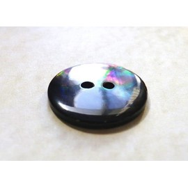 Shell Buttons, Black Butterfly Shells, Gentle, Round Shape, Each Size, Set of 20 (0.3 inch (9 mm), Set of 20