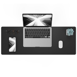 Non-Slip Desk Pad, Desk Mat, Waterproof PU Leather Desk Protector, Desk matt for Desktop, Easy Clean Laptop Desk Writing Mat for Work/Home/Decor(Black 31.5" x 12")