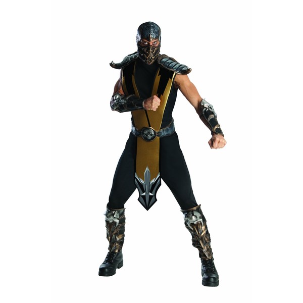 Rubie's Men Mortal Kombat Deluxe Scorpion Adult Sized Costumes, As Shown, Standard US