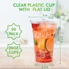 Lilymicky [90 Sets] 20oz Clear Plastic Cups With Flat Lids,