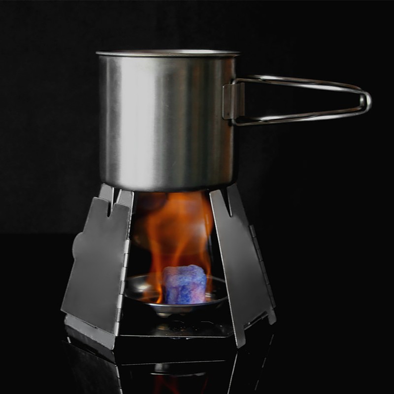 Mini Folding Stainlesss Steel Hexagon Wood Stove Portable Outdoor Camping