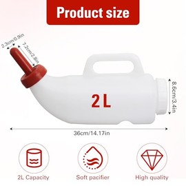 1 Set Nurser Bottles with Handle and Silicone Horizontal Calves Nursing Calf Bottle with a Replacement Nipple Livestock Supplies,Cow Milk Bottle（2.11 