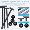 100PCS Nylon Universal Cable Tie Buckles, Multi-functional T Rivet Zip