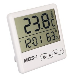 Digital Wall Clock, Wall Mounted Electronic Clock with Hygrometer Thermometer, Indoor Temperature Clock with Large LED Display for Office Greenhouse Car