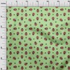 oneOone Cotton Cambric Light Green Fabric Bird Ladybird Dress Material