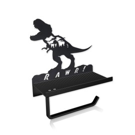 Dinosaur Toilet Paper Holder with Shelf Metal Dino Toilet Paper Holder Cool Dinosaur Bathroom Decor Dinosaur Bathroom Accessories T. Rex Funny Paper Towel Holder Farmhouse Decor Dinosaur Gifts