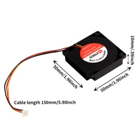 FYSETC Prusa i3 MK4 Part Print Fan - Original XL 5010 TurboFan Replacement - Dual Ball Bearing Blower: 2-Pack DC Fan 50x50x10mm 5V 3 Wires 3D Printer Extruder Hotend Cooling Radiator Left Hot End Fan