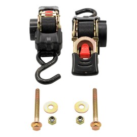 Camco Retractable Transom Tie Down Strap - Secures Your Boat While Traveling |Bolt-On Design |1,500 lb. Break Strength | Measures 1” W, 5 ½ ’ L |Durable & Corrosion Resistant Design - (50032)