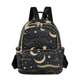 ALAZA Indian Sun and Moon Star Mini Backpack Purse for Women Travel Bag Lightweight Shoulder Bag Fashion Daypack