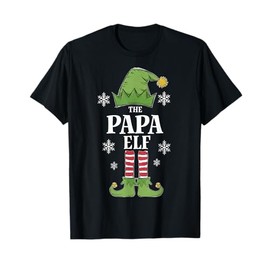The Papa Elf Matching Family Group Christmas Party Pyjamas T-Shirt