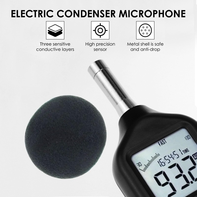 Digital Sound Level Meter 30-130dB Range High Accuracy A C