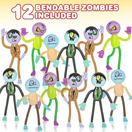 ArtCreativity - Juguetes de zombi doblables para niños, paquete de 12, cifras de Halloween de 3.75 pulgadas con brazos y piernas doblables, recuerdos 