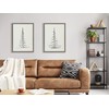 Kate and Laurel Sylvie Minimalist Evergreen Trees Sketch Framed Canvas