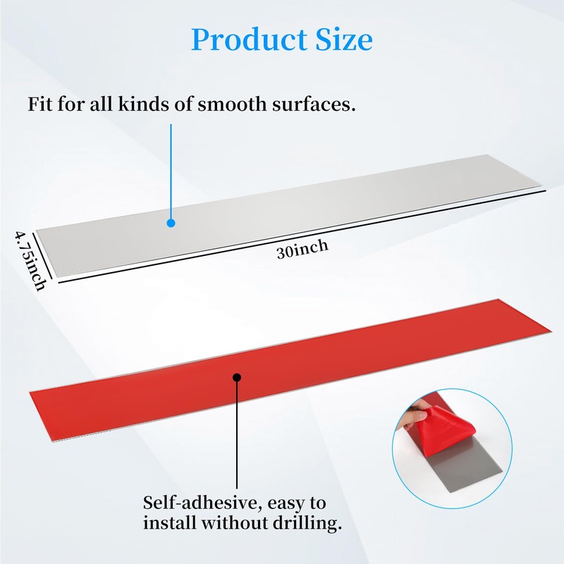 11NBBKGDDS Self-Adhesive Front Control Range Stainless Steel Backguard, 29.75" ×4.75"