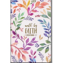 Walk By Faith 2 Corinthians :7 - Pink Faux Leather Journal with Floral Border (8.5" X5.5" X .5")