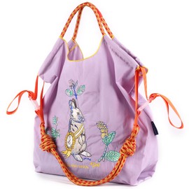 Ball&Chain Women Stylish Embroidered Tote Bag -Ideal Birthday Gift, Perfect Companion for Shopping, Travel, and Beach. (Purple, Large)