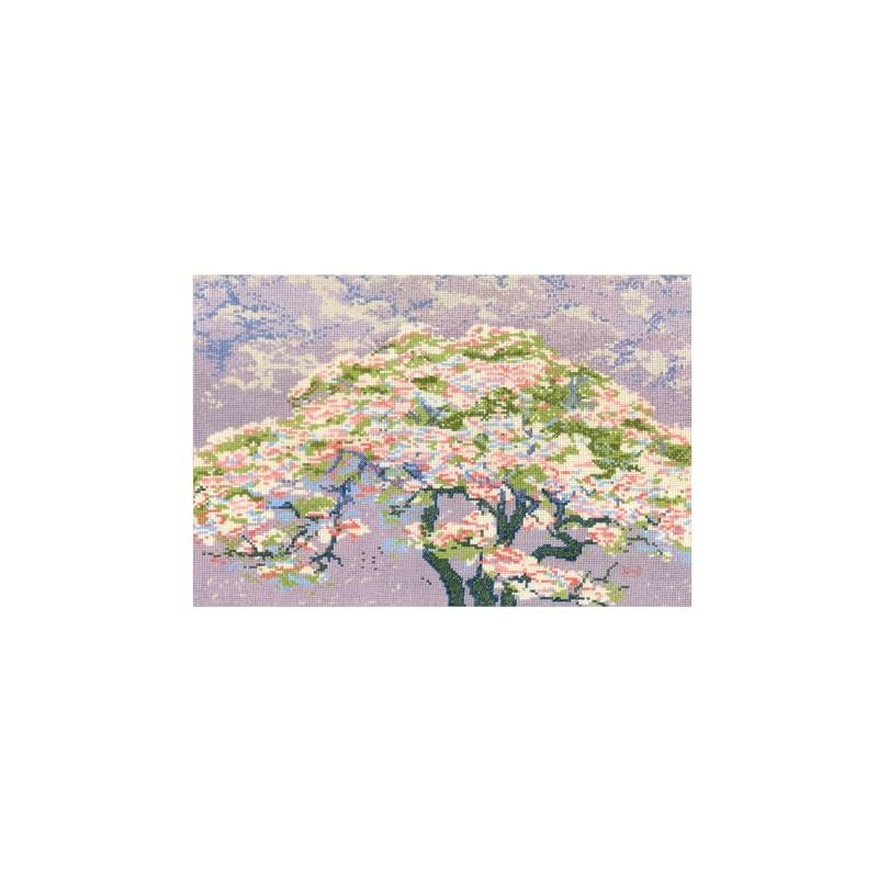 DMC "The British Museum Cherry Blossom Cross Stitch Kit, Multi-Colour