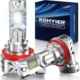 H11 LED Headlight Bulb, 20000LM Super Bright 6000K Xenon White H9 LED Bulb, All-in-One 1:1 Mini Size Wireless Plug and Play Car H8 H9 LED Headlight Conversion Kit, Pack of 2