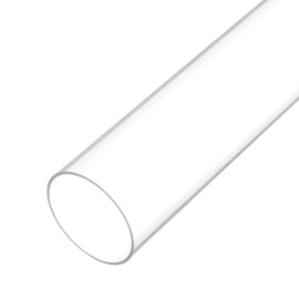 Rebower Plastic Pipe Rigid Polycarbonate Round Tube Clear, [for Lighting, Models, Water Plumbing] - 1.9x2"(47x50mm), 10"(250mm) Length/Transparent / 1 Pcs