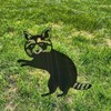 Lin's Wood Pack of 2 Garden Decoration Rust Raccoon, Garden