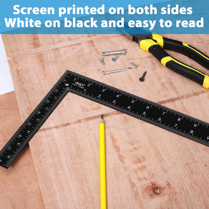 VINCA Carpenter Framing L Shape Square, SCLS-1208BK 8 inch x