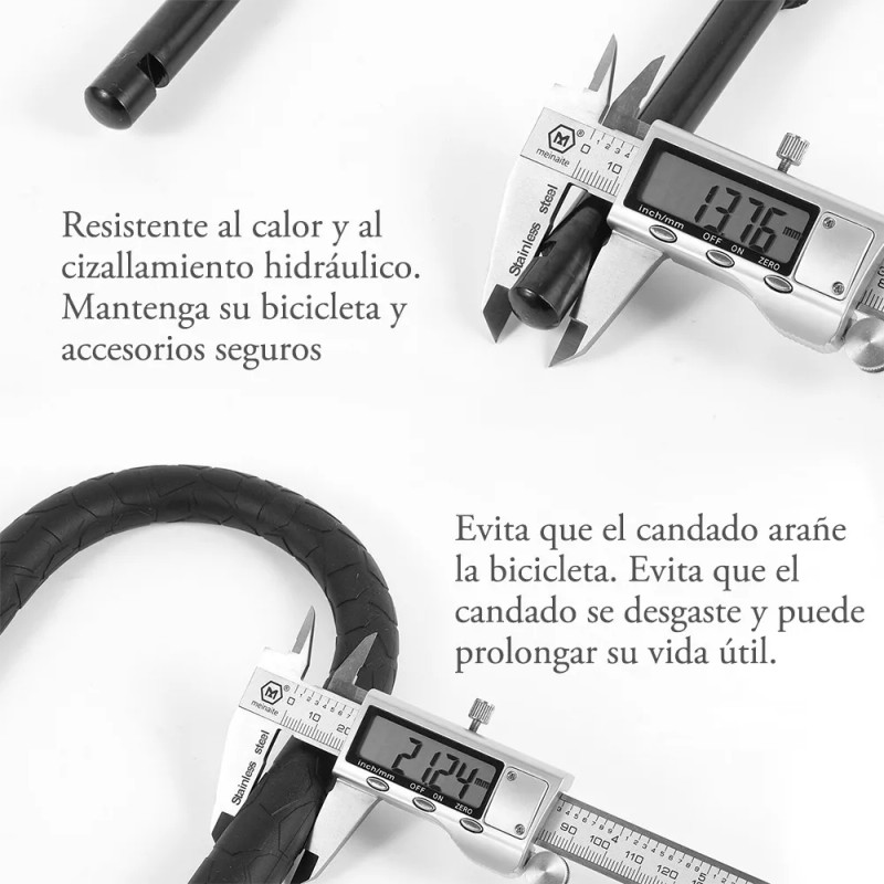 3058 Candado Rigido Tipo U Para Bicicleta Moto Con 1.2