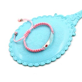 Uloveido Medizinisches Notfall-ID-Armband, lasergraviert, verstellbar, für Männer und Frauen, Notfall-Erste-Hilfe, handgefertigt, geflochten, Gesundheitswarnung, graviertes Armband, Y3944, 17 cm,