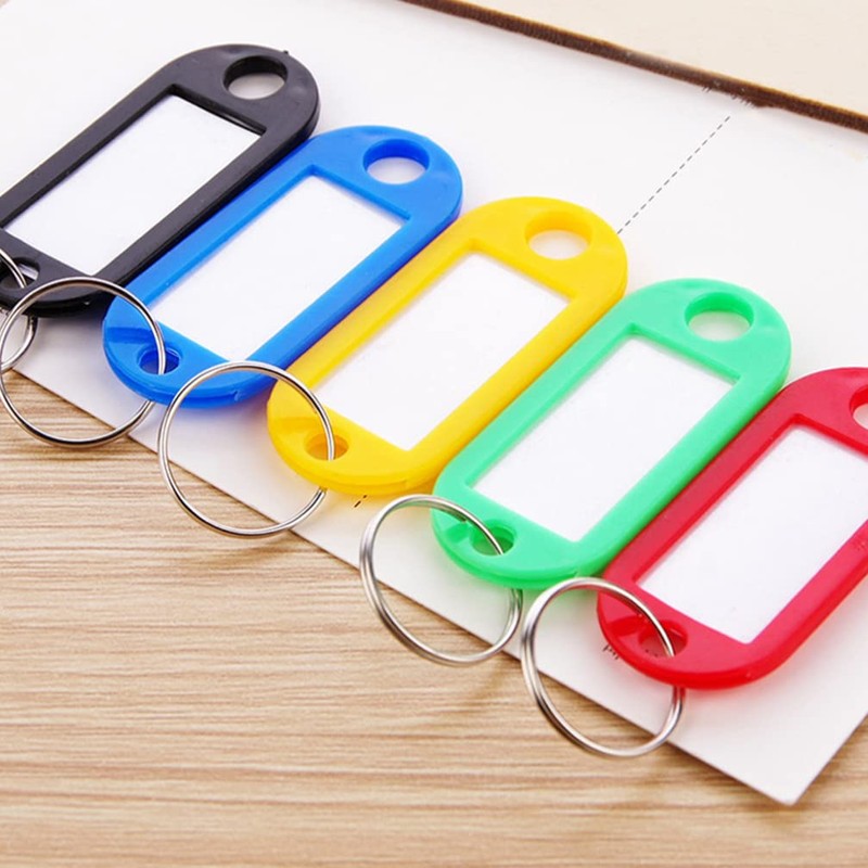 TOYMYTOY Name Badge Keychains, Red, Pack of 50